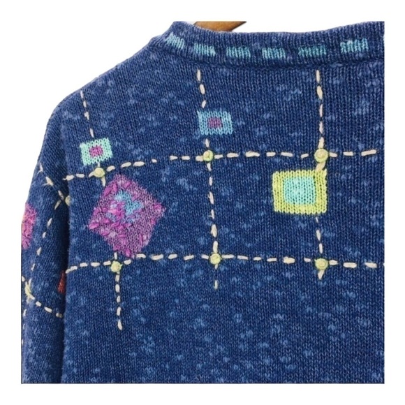 Icelandic DESIGNS Vintage Periwinkle Blue Atlandia Cardigan Sweater Medium - Picture 5 of 10